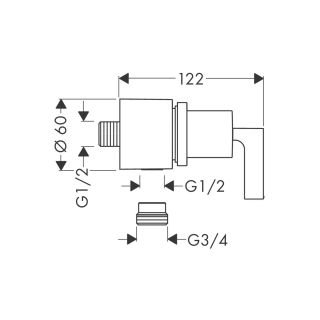 Шланговое подсоединение Hansgrohe Citterio 39882000 хром